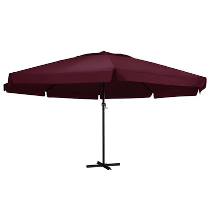 Parasol met aluminium paal 600 cm bordeauxrood