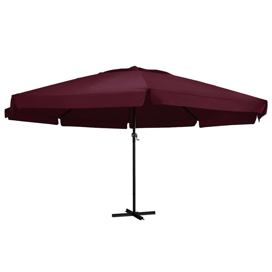 Parasol met aluminium paal 600 cm bordeauxrood