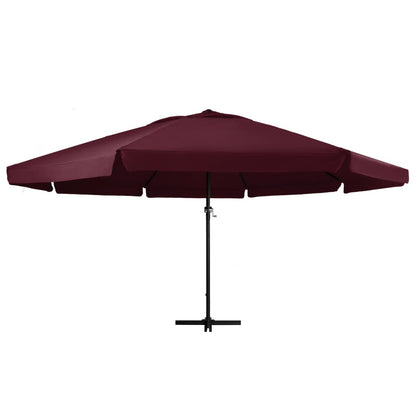 Parasol met aluminium paal 600 cm bordeauxrood