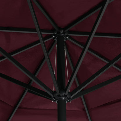 Parasol met aluminium paal 600 cm bordeauxrood