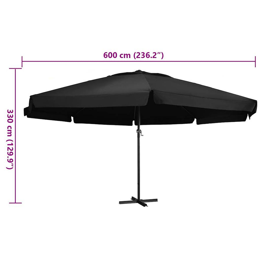 Parasol Met Aluminium Paal 600 cm