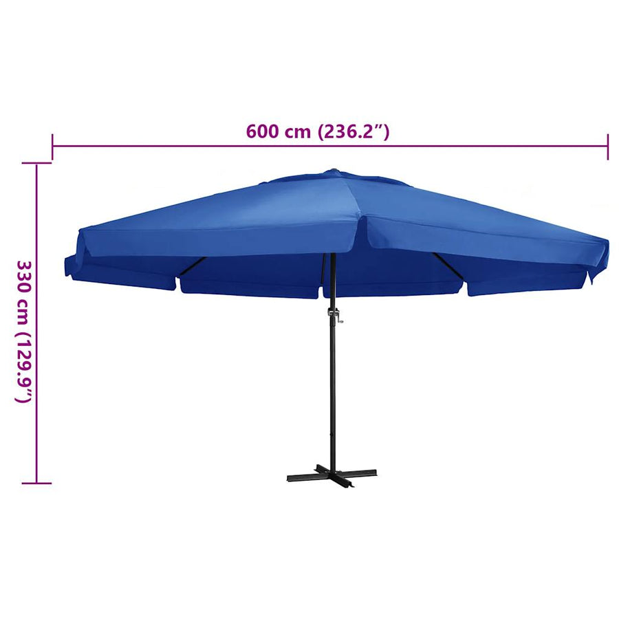 Parasol Met Aluminium Paal 500 Cm 600 cm