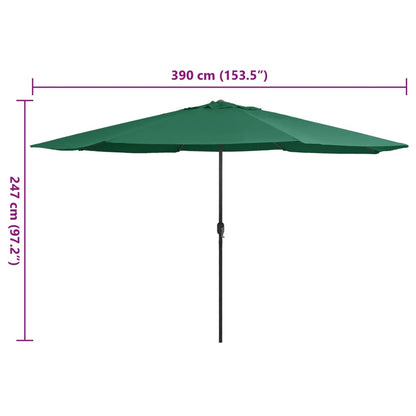 Parasol Met Metalen Paal 390 Cm Groen