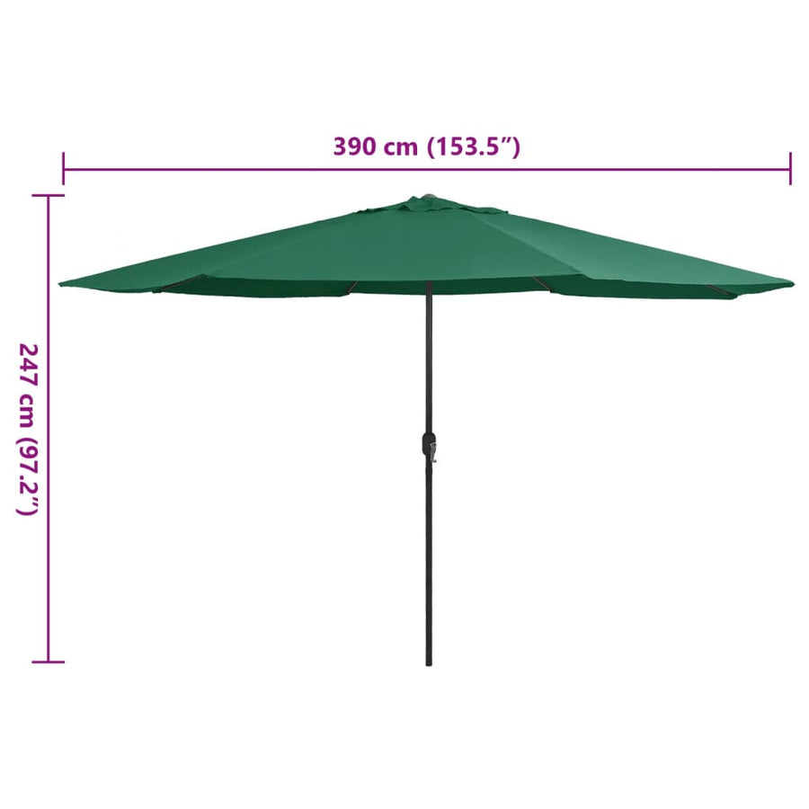 Parasol Met Metalen Paal 390 Cm Groen