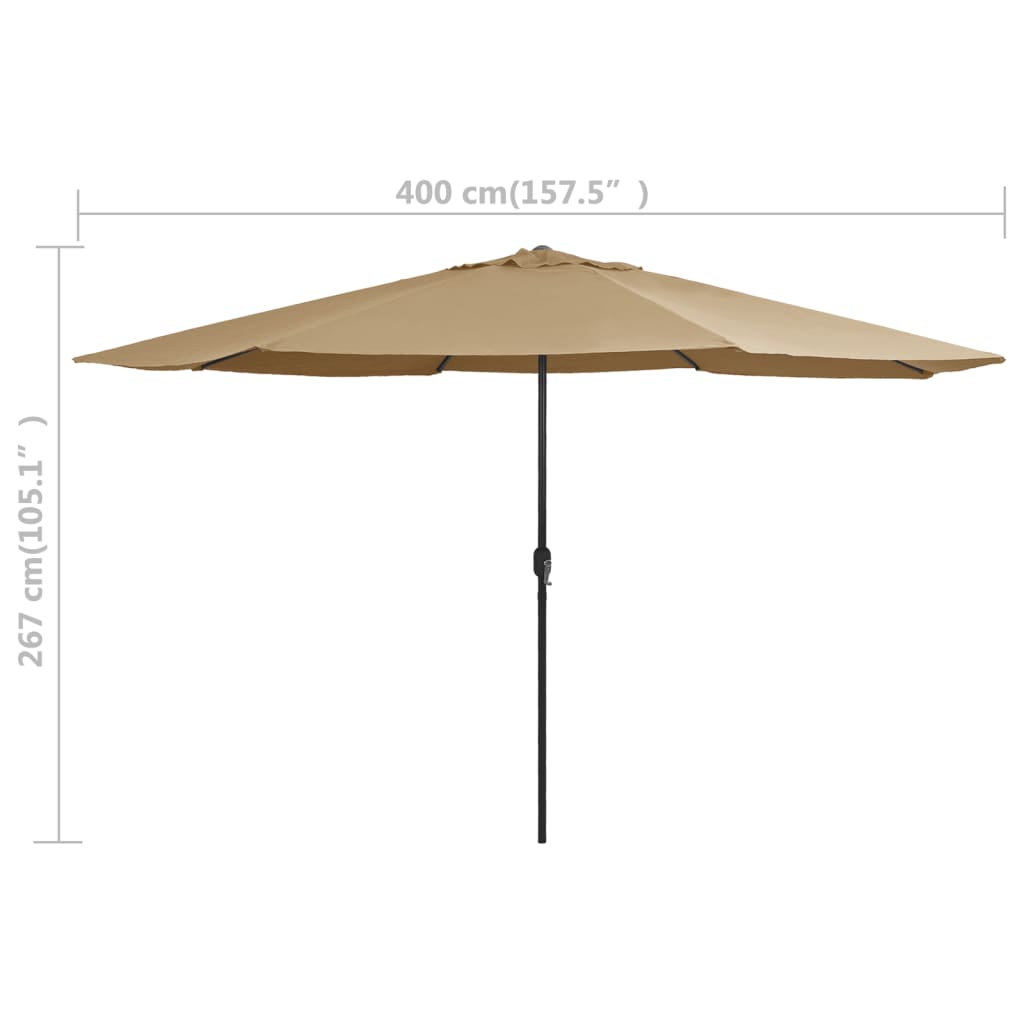 Parasol Met Metalen Paal 400 Cm Taupe