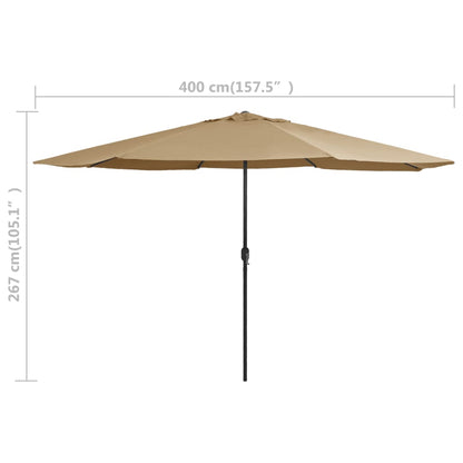 Parasol Met Metalen Paal 400 Cm Taupe