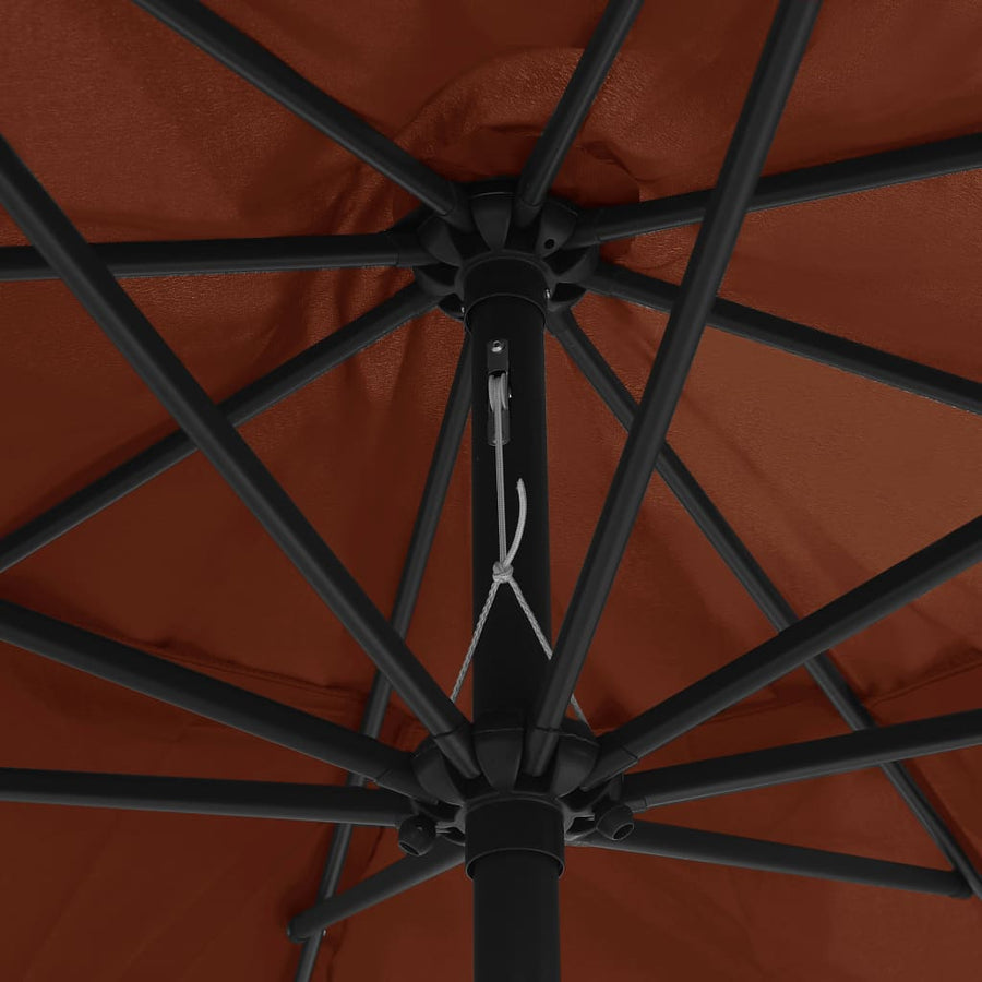Parasol Met Metalen Paal 390 Cm Kleurig Terracotta