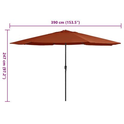 Parasol Met Metalen Paal 390 Cm Kleurig Terracotta