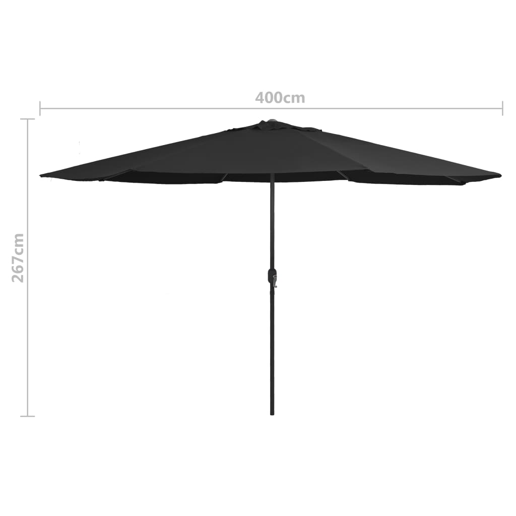 Parasol Met Metalen Paal 400 Cm Zwart