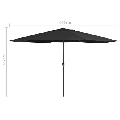 Parasol Met Metalen Paal 400 Cm Zwart