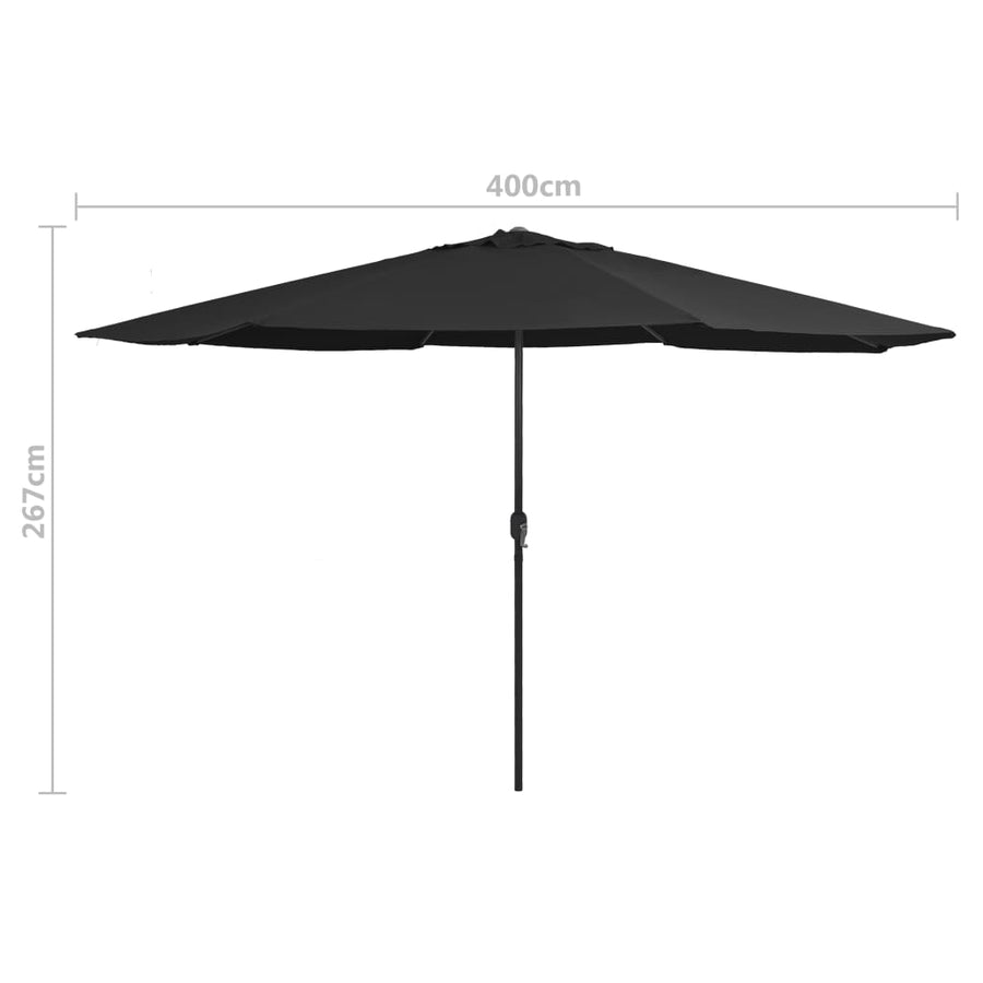 Parasol Met Metalen Paal 400 Cm Zwart