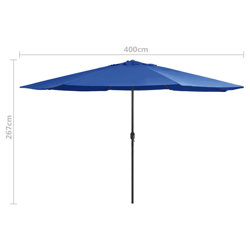 Parasol Met Metalen Paal 400 Cm Azuurblauw azure blue