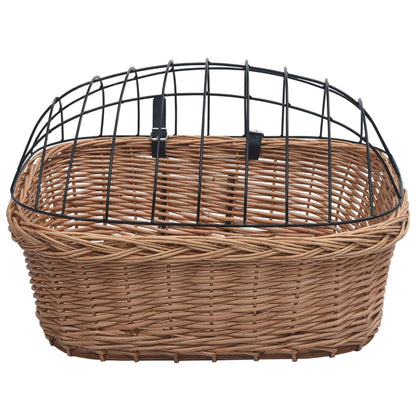 Fietsstuurmand Met Deksel 50X45X35 Cm Natuurlijk Wilgen
