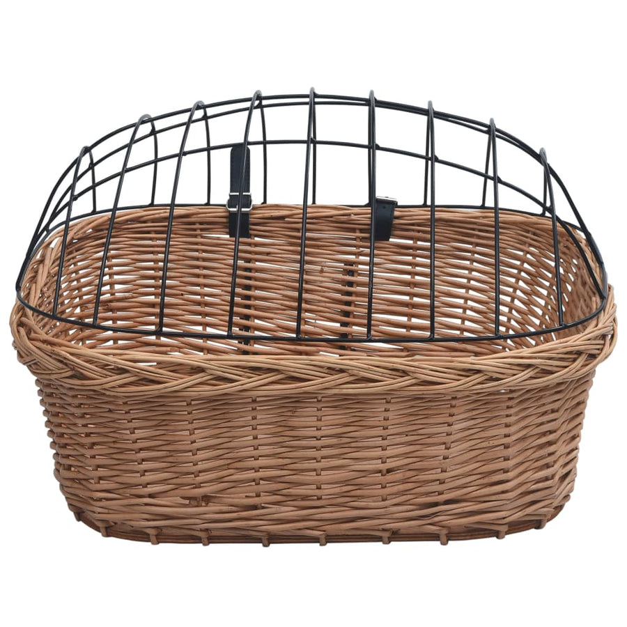 Fietsstuurmand Met Deksel 50X45X35 Cm Natuurlijk Wilgen