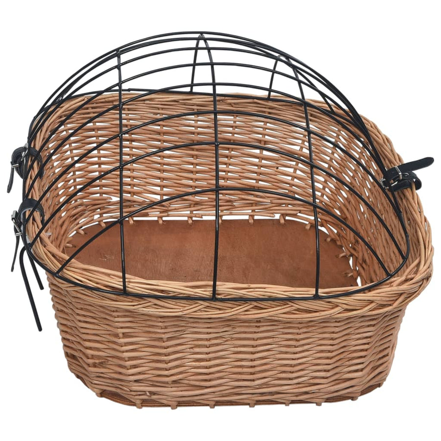 Fietsstuurmand Met Deksel 50X45X35 Cm Natuurlijk Wilgen