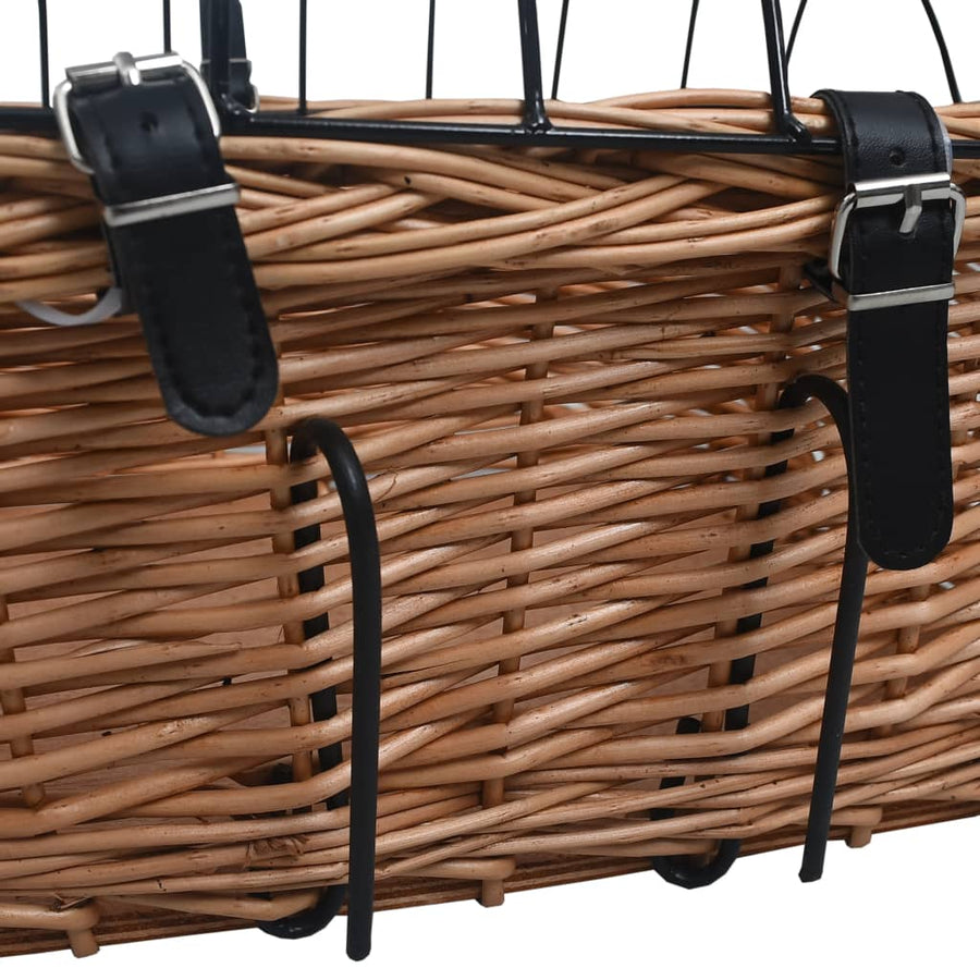 Fietsstuurmand Met Deksel 50X45X35 Cm Natuurlijk Wilgen