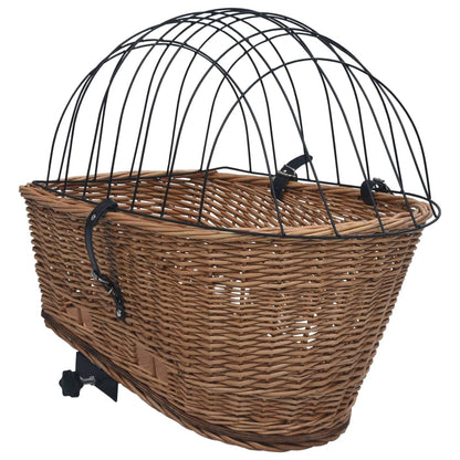 Fietsmand Voor Bagagedrager 55X31X36 Cm Natuurlijk Wilgen