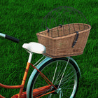 Bicycle basket for pannier rack 55x31x36 cm natural wicker