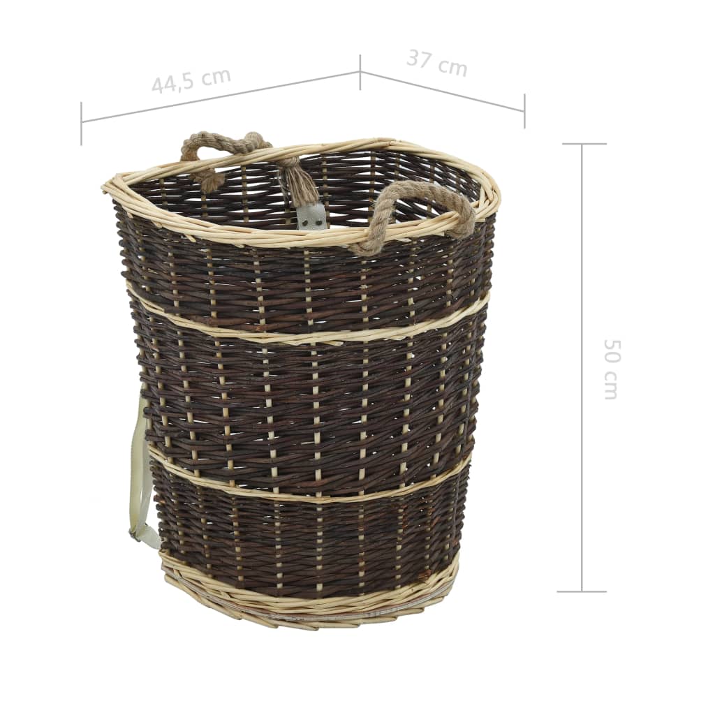 Houtmand Met Draagriemen 44,5X37X50 Cm Natuurlijk Wilgenhout 44.5 x 37 x 50 cm