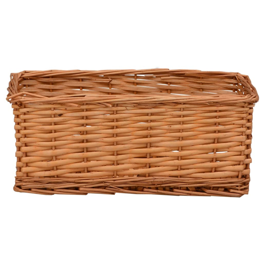 4-Delige Mandenset Stapelbaar Wilgen Bruin 56.5 x 41 x 21.5 cm