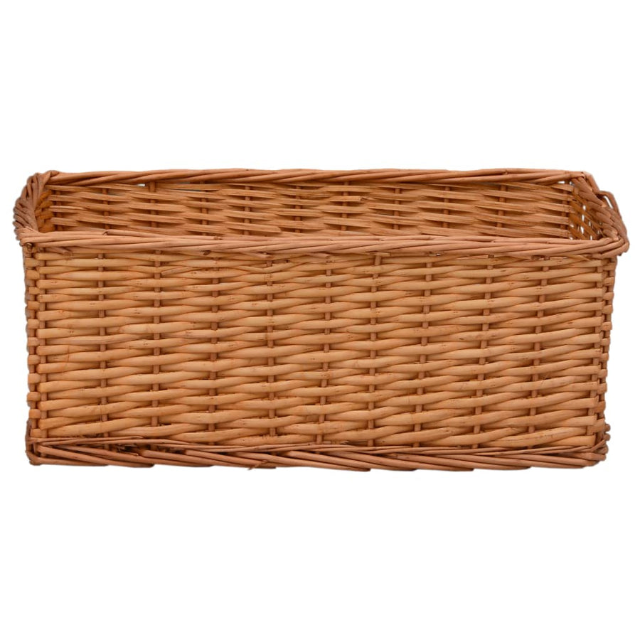 4-Delige Mandenset Stapelbaar Wilgen Bruin 56.5 x 41 x 21.5 cm