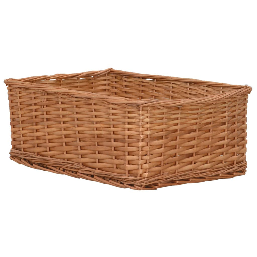 4-Delige Mandenset Stapelbaar Wilgen Bruin 56.5 x 41 x 21.5 cm
