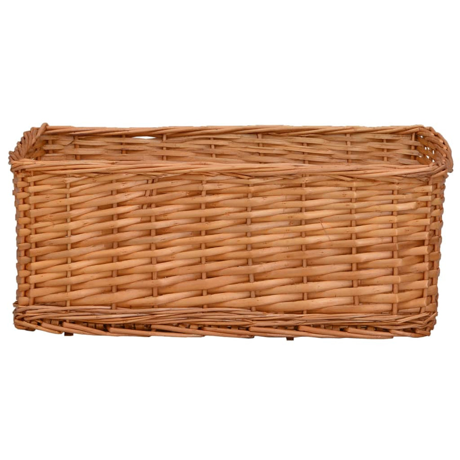 4-Delige Mandenset Stapelbaar Wilgen Bruin 56.5 x 41 x 21.5 cm