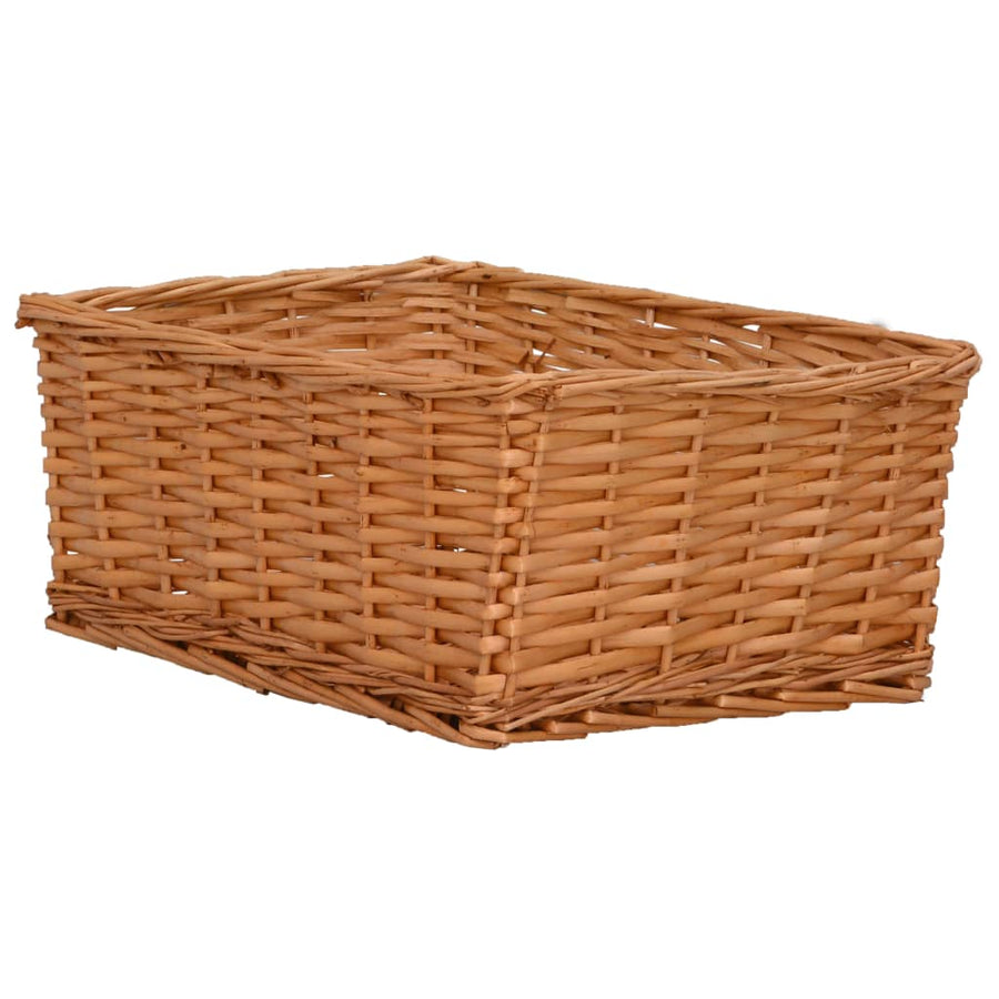 4-Delige Mandenset Stapelbaar Wilgen Bruin 56.5 x 41 x 21.5 cm