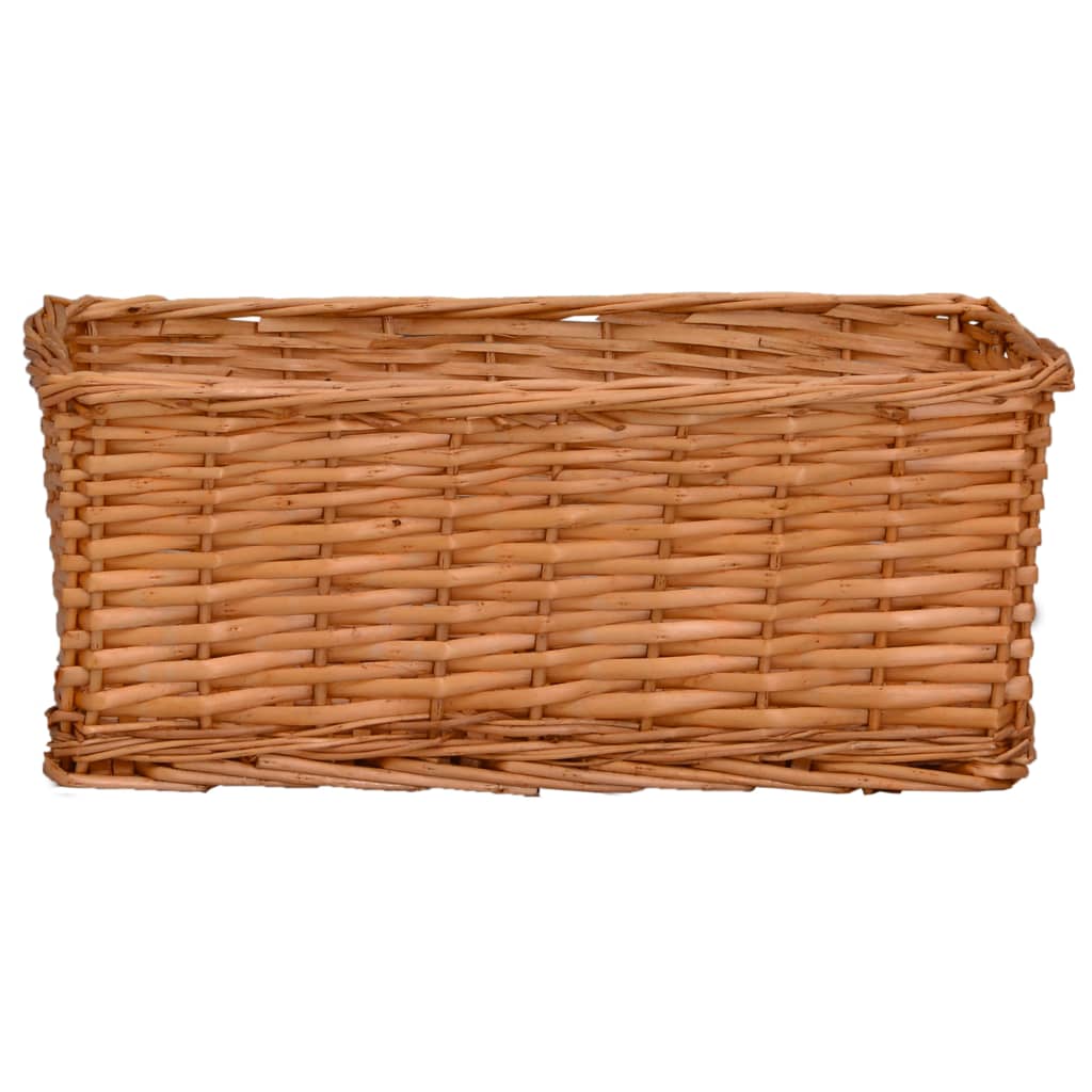 4-Delige Mandenset Stapelbaar Wilgen Bruin 56.5 x 41 x 21.5 cm