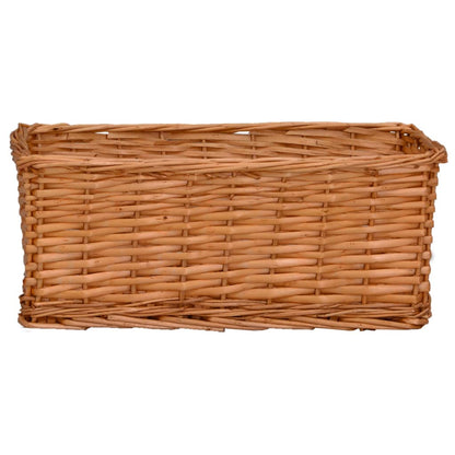 4-Delige Mandenset Stapelbaar Wilgen Bruin 56.5 x 41 x 21.5 cm