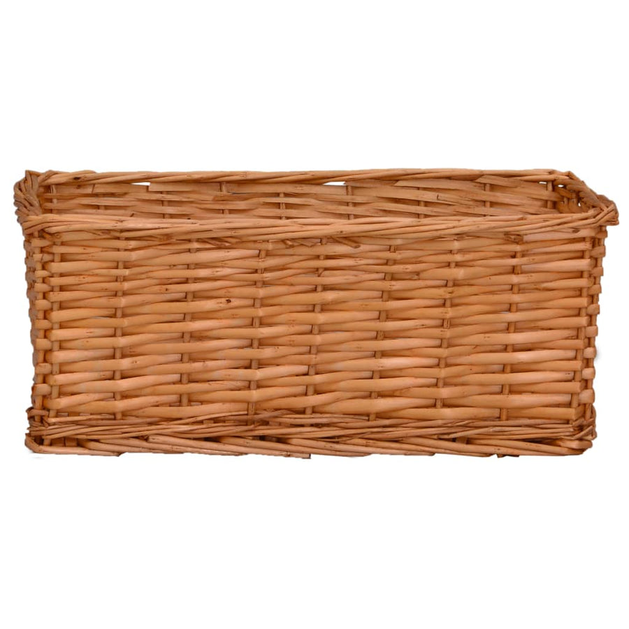 4-Delige Mandenset Stapelbaar Wilgen Bruin 56.5 x 41 x 21.5 cm