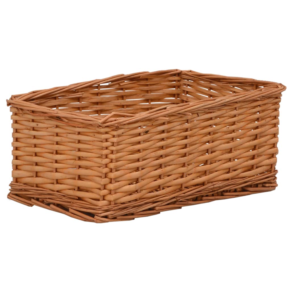 4-Delige Mandenset Stapelbaar Wilgen Bruin 56.5 x 41 x 21.5 cm