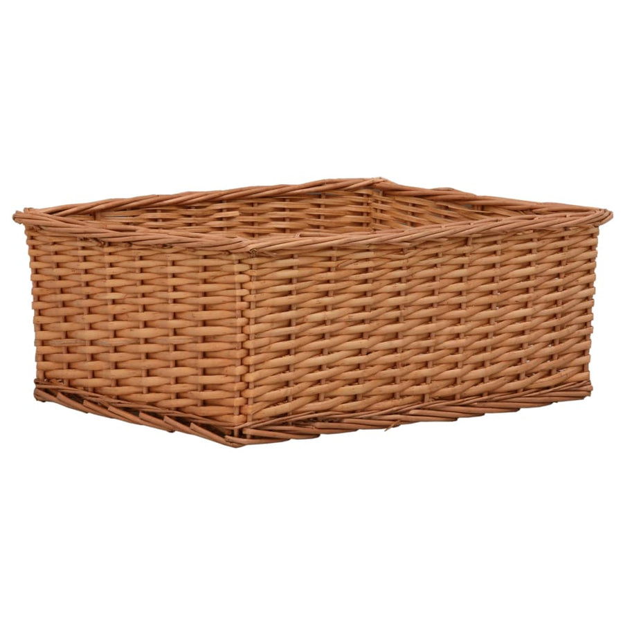 4-Delige Mandenset Stapelbaar Wilgen Bruin 45 x 40 x 17 cm