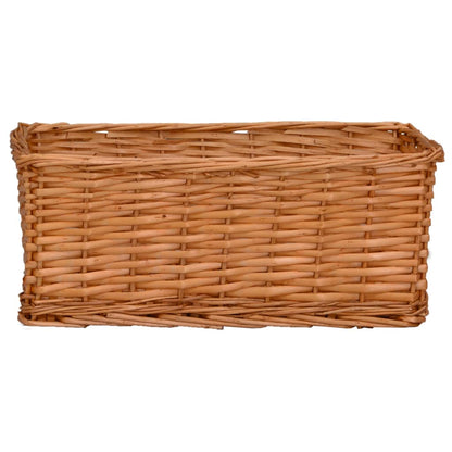 4-Delige Mandenset Stapelbaar Wilgen Bruin 45 x 40 x 17 cm