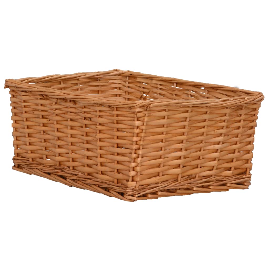 4-Delige Mandenset Stapelbaar Wilgen Bruin 45 x 40 x 17 cm