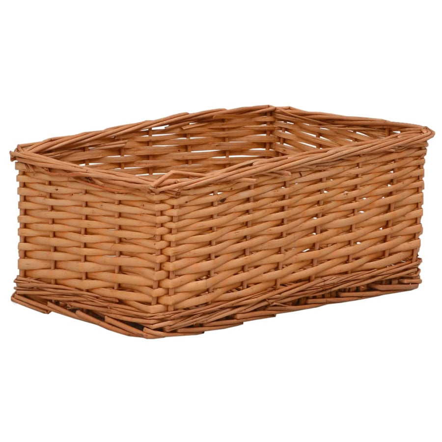 4-Delige Mandenset Stapelbaar Wilgen Bruin 45 x 40 x 17 cm