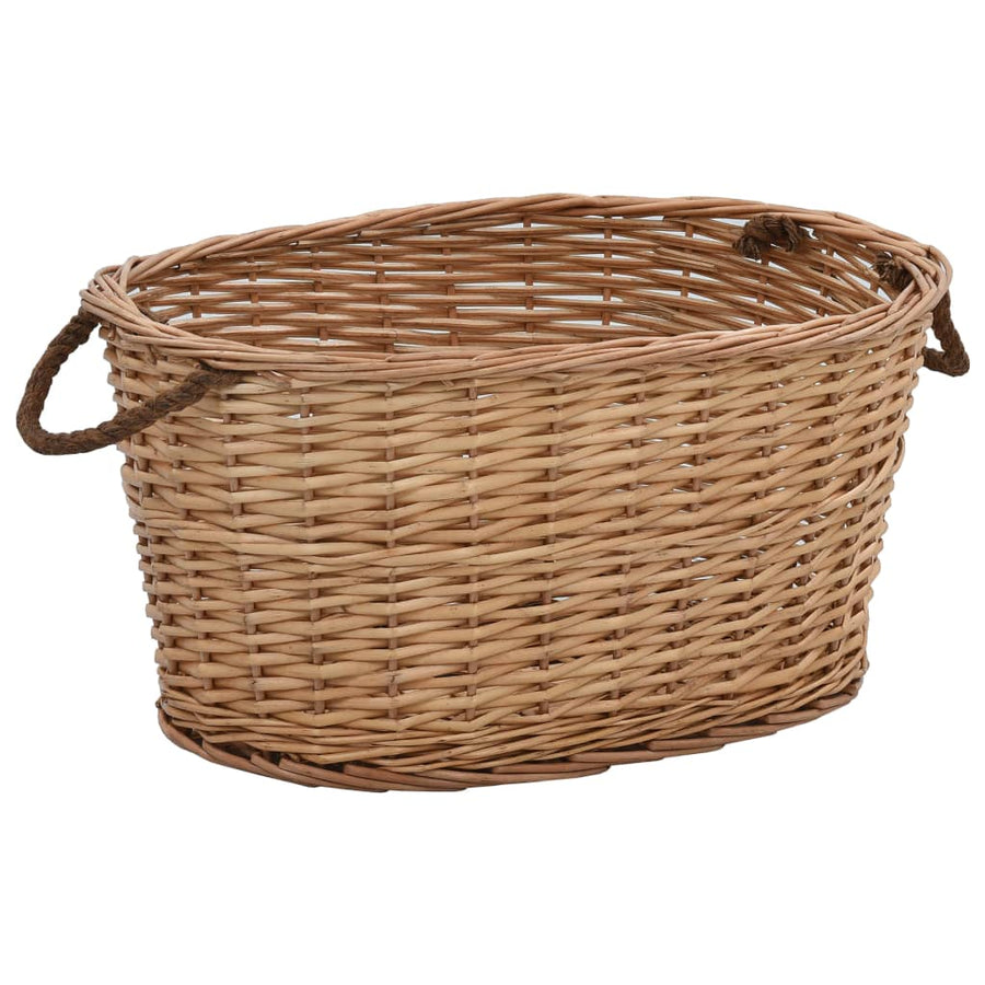 Houtmand Met Handvatten Natuurlijk Wilgenhout 58 x 42 x 29 cm
