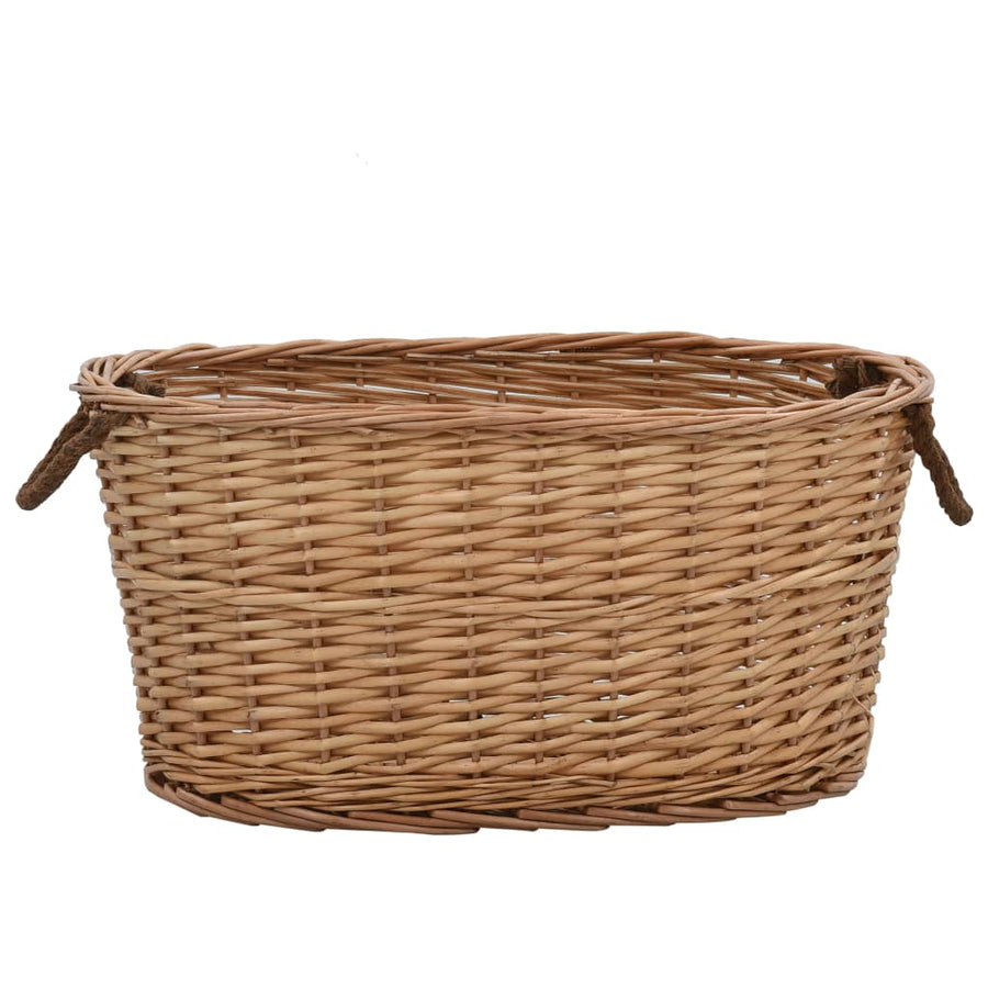 Houtmand Met Handvatten Natuurlijk Wilgenhout 58 x 42 x 29 cm