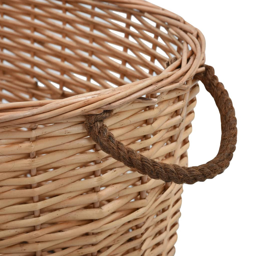 Houtmand Met Handvatten Natuurlijk Wilgenhout 58 x 42 x 29 cm