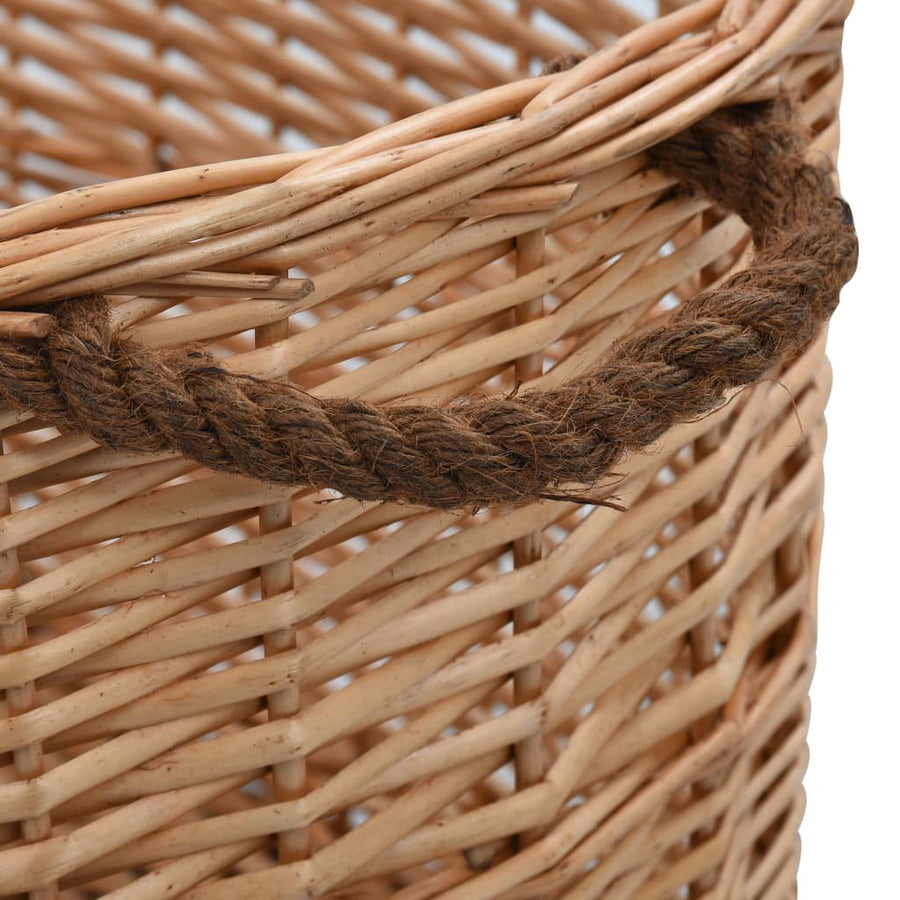 Houtmand Met Handvatten Natuurlijk Wilgenhout 78 x 54 x 34 cm