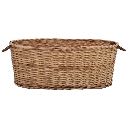 Houtmand Met Handvatten Natuurlijk Wilgenhout 88 x 57 x 34 cm