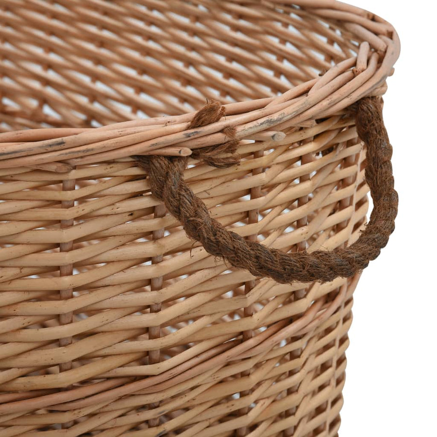 Houtmand Met Handvatten Natuurlijk Wilgenhout 88 x 57 x 34 cm