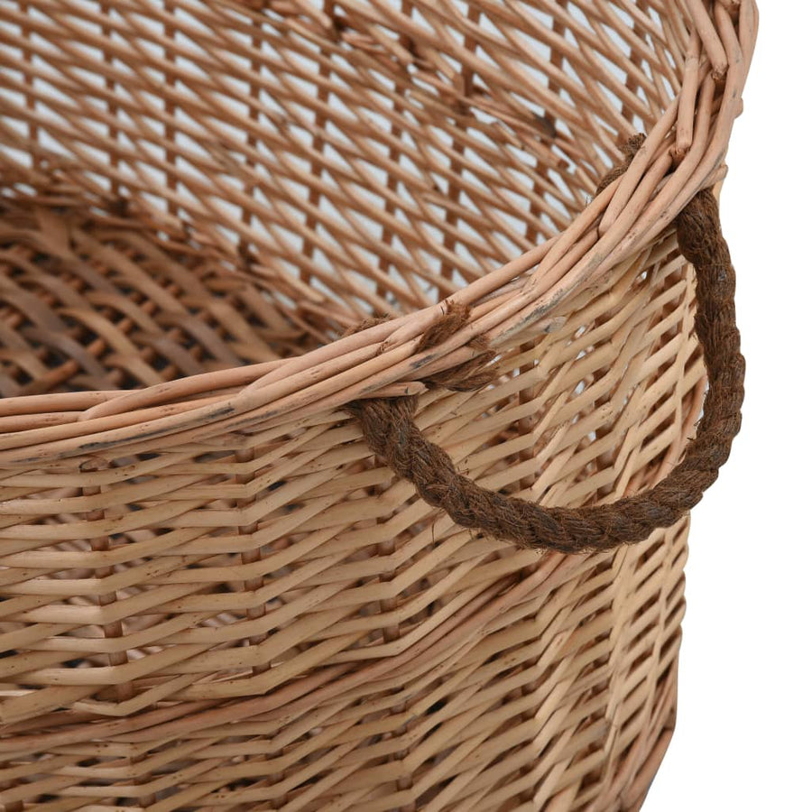 Houtmand Met Handvatten Natuurlijk Wilgenhout 88 x 57 x 34 cm