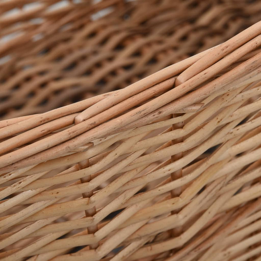 Houtmand Met Handvatten Natuurlijk Wilgenhout 88 x 57 x 34 cm