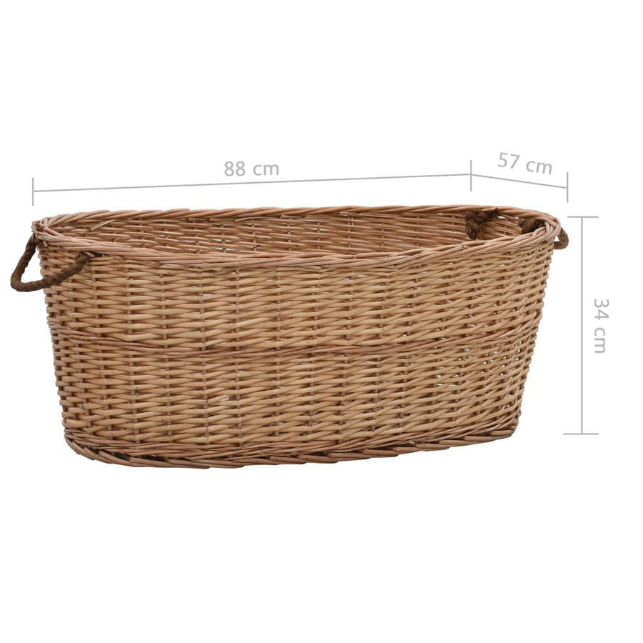 Houtmand Met Handvatten Natuurlijk Wilgenhout 88 x 57 x 34 cm