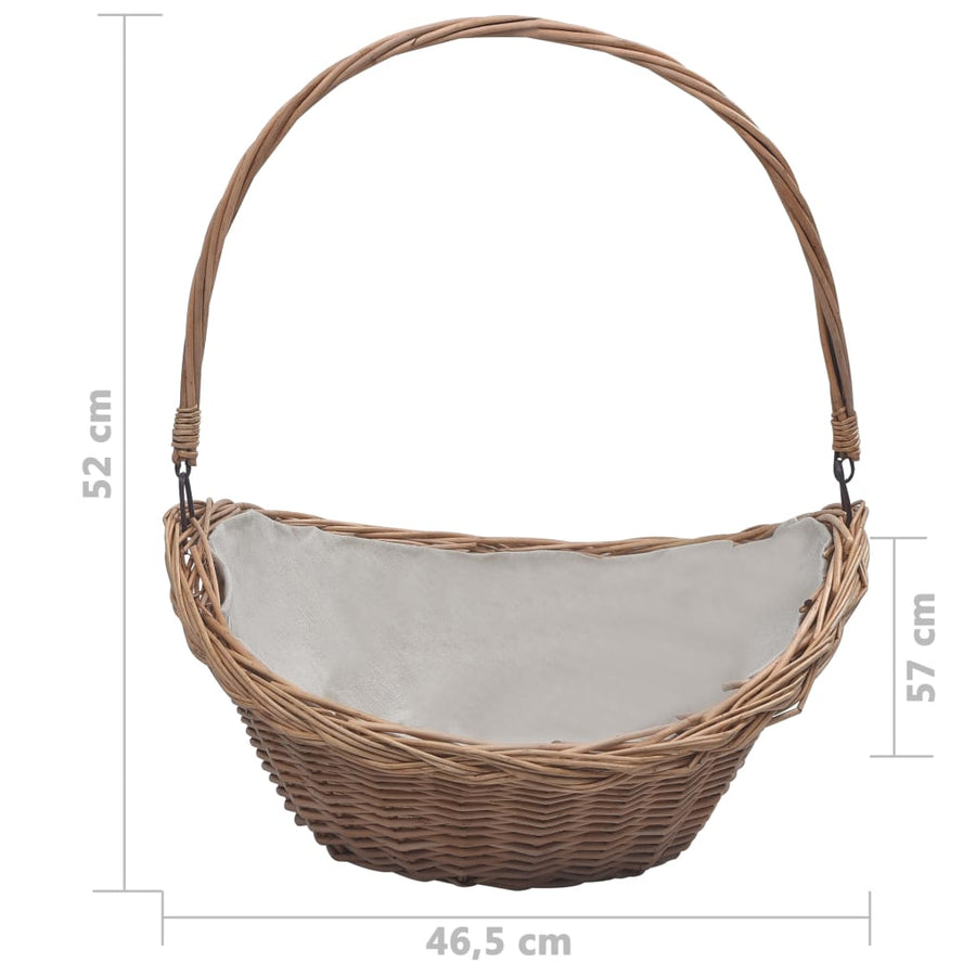 Houtmand Met Handvat 57X46,5X52 Cm Wilgenhout Bruin
