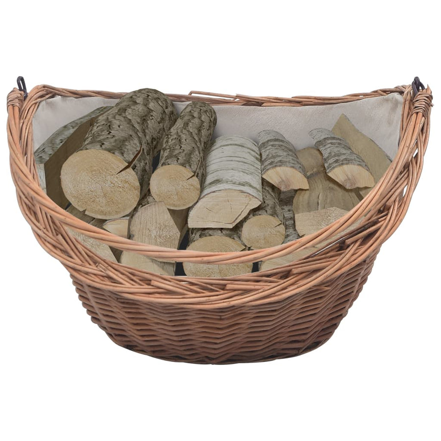 Houtmand Met Handvat 60X44X55 Cm Natuurlijk Wilgenhout