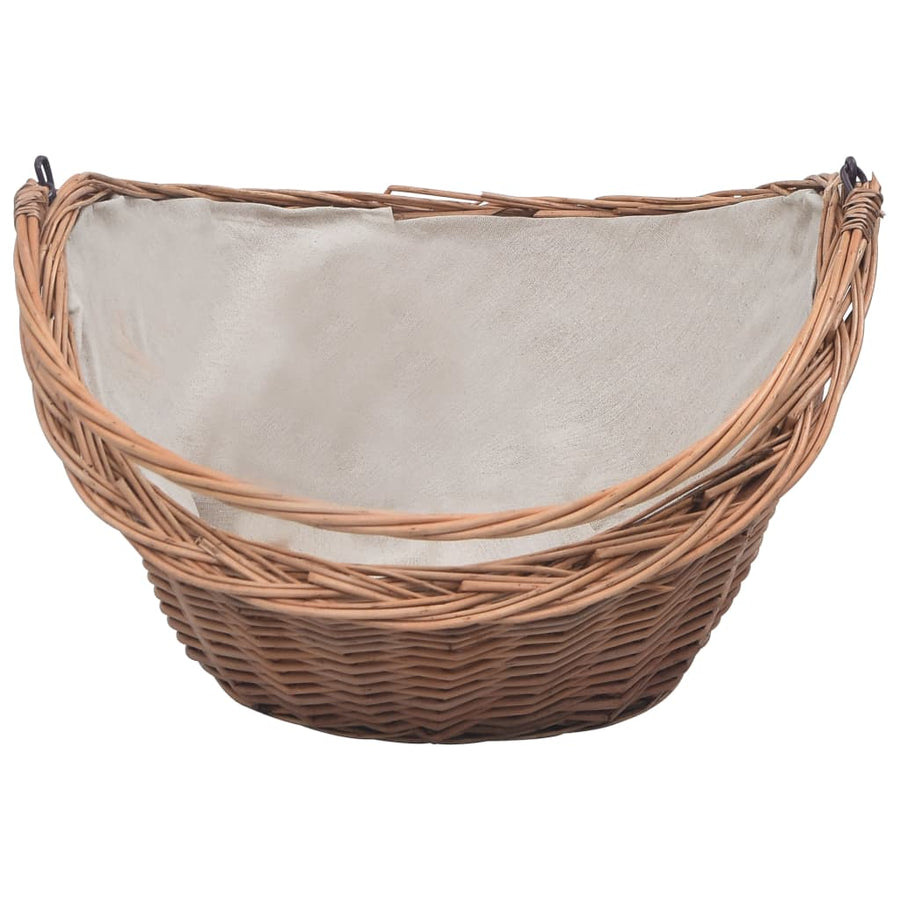 Houtmand Met Handvat 60X44X55 Cm Natuurlijk Wilgenhout