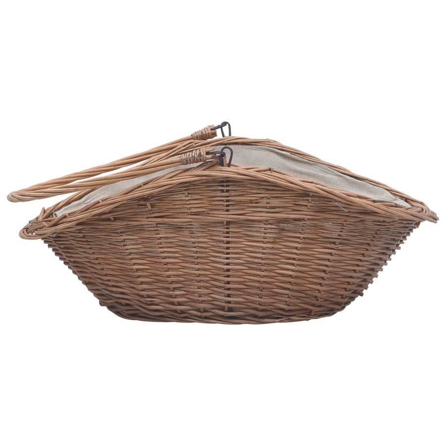 Houtmand Met Handvat 60X44X55 Cm Natuurlijk Wilgenhout