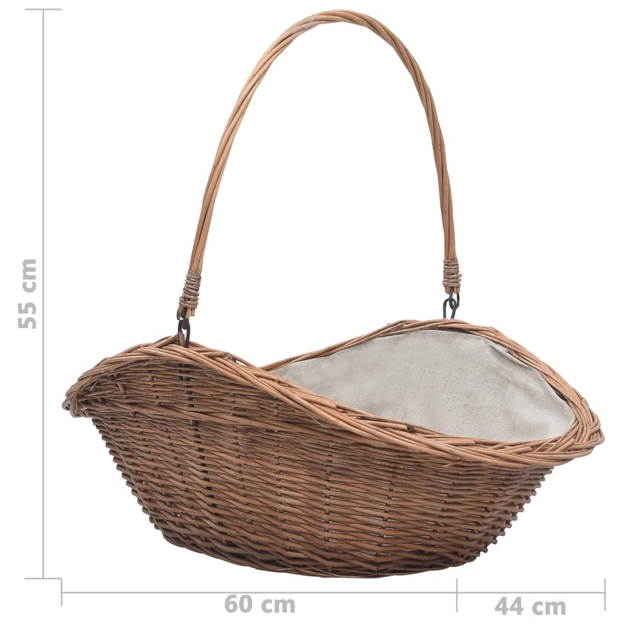 Houtmand Met Handvat 60X44X55 Cm Natuurlijk Wilgenhout